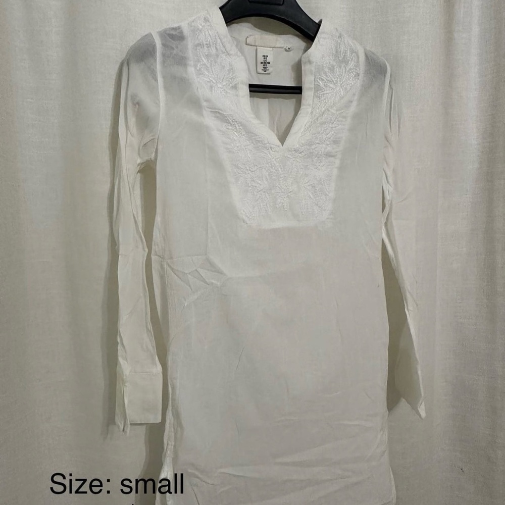 White Embroidered Women's Top